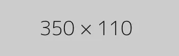 Image with text "350 &times; 110" on grey background.
